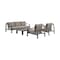 Armen Living Mongo 4 Piece Outdoor Patio Furniture Set in Dark Brown Aluminum with Cushions 840254332416 - alternate 1